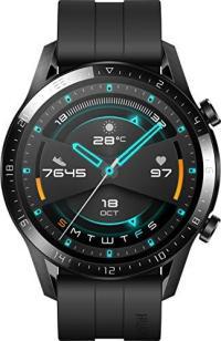 HUAWEI Watch GT 2 Smartwatch (46 mm Full-Color-AMOLED Touchscreen, SpO2-Monitoring, Herzfrequenzmessung, Musik Wiedergabe, 5ATM wasserdicht, GPS) Matte Black, 30 Monate Garantie